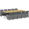 Image de vidaXL - 11-delige - Tuinset - met - kussens - poly - rattan - grijs