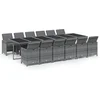 Image de vidaXL - 13-delige - Tuinset - met - kussens - poly - rattan - grijs