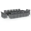 Image de vidaXL - 17-delige - Tuinset - met - kussens - poly - rattan - grijs