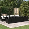 Image de vidaXL - 15-delige - Tuinset - met - kussens - poly - rattan - zwart
