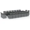 Image de vidaXL - 19-delige - Tuinset - met - kussens - poly - rattan - grijs