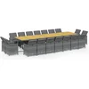 Image de vidaXL - 19-delige - Tuinset - met - kussens - poly - rattan - grijs
