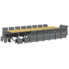 Image de vidaXL - 21-delige - Tuinset - met - kussens - poly - rattan - grijs