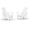 Image de vidaXL - Tuinstoelen - 2 - st - Adirondack - HDPE - wit