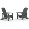 Image de vidaXL - Tuinstoelen - 2 - st - Adirondack - HDPE - antracietkleurig