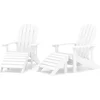 Image de vidaXL - Tuinstoelen - 2 - st - Adirondack - met - voetensteunen - HDPE - wit