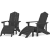 Image de vidaXL - Tuinstoelen - 2 - st - Adirondack - met - voetensteunen - HDPE - antraciet