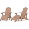 Image de vidaXL - Tuinstoelen - 2 - st - Adirondack - met - voetensteunen - HDPE - bruin