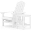 Image de vidaXL - Tuinstoel - Adirondack - met - tafel - HDPE - wit