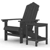 Image de vidaXL - Tuinstoel - Adirondack - met - tafel - HDPE - antracietkleurig
