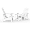 Image de vidaXL - Tuinstoelen - Adirondack - met - tafel - HDPE - wit