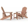 Image de vidaXL - Tuinstoelen - Adirondack - met - tafel - HDPE - bruin