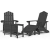 Image de vidaXL - Tuinstoelen - Adirondack - met - voetenbank - tafel - HDPE - antracietkleur