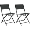 Image de vidaXL - Tuinstoelen - inklapbaar - 2 - st - staal - en - textileen - zwart