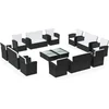 Image de vidaXL - 16-delige - Loungeset - met - kussens - poly - rattan - zwart