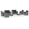 Image de vidaXL - 8-delige - Loungeset - met - kussens - poly - rattan - grijs