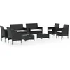 Image de vidaXL - 8-delige - Loungeset - met - kussens - poly - rattan - zwart
