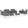 Image de vidaXL - 8-delige - Loungeset - met - kussens - poly - rattan - grijs