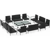 Image de vidaXL - 16-delige - Loungeset - met - kussens - poly - rattan - zwart