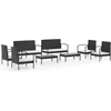 Image de vidaXL - 8-delige - Loungeset - met - kussens - poly - rattan - zwart