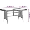 Image de vidaXL - Tuintafel - 130x70x72 - cm - poly - rattan - en - massief - acaciahout - zwart