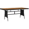 Image de vidaXL - Tuintafel - 160x70x72 - cm - poly - rattan - en - massief - acaciahout - zwart