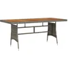 Image de vidaXL - Tuintafel - 160x70x72 - cm - poly - rattan - en - massief - acaciahout - grijs