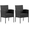 Image de vidaXL - Tuinstoelen - 2 - st - met - zwarte - kussens - poly - rattan - zwart