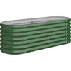 Image de vidaXL - Plantenbak - 114x40x36 - cm - gegalvaniseerd - staal - groen