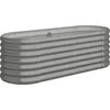 Image de vidaXL - Plantenbak - 114x40x36 - cm - gegalvaniseerd - staal - grijs
