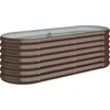 Image de vidaXL - Plantenbak - 114x40x36 - cm - gegalvaniseerd - staal - bruin