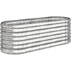 Image de vidaXL - Plantenbak - 114x40x36 - cm - gegalvaniseerd - staal - zilverkleurig