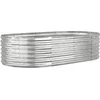 Image de vidaXL - Plantenbak - 152x80x36 - cm - gegalvaniseerd - staal - zilverkleurig
