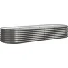 Image de vidaXL - Plantenbak - 224x80x36 - cm - gegalvaniseerd - staal - grijs
