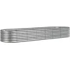 Image de vidaXL - Plantenbak - 296x80x36 - cm - gegalvaniseerd - staal - zilverkleurig