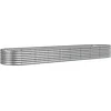 Image de vidaXL - Plantenbak - 368x80x36 - cm - gegalvaniseerd - staal - zilverkleurig