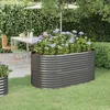 Image de vidaXL - Plantenbak - 152x80x68 - cm - gegalvaniseerd - staal - grijs