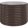 Image de vidaXL - Plantenbak - 100x100x68 - cm - gegalvaniseerd - staal - bruin