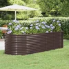 Image de vidaXL - Plantenbak - 249x100x68 - cm - gegalvaniseerd - staal - bruin