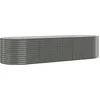 Image de vidaXL - Plantenbak - 322x100x68 - cm - gegalvaniseerd - staal - grijs