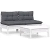 Image de vidaXL - 3-delige - Loungeset - met - antracietkleurige - kussens - grenenhout