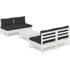 Image de vidaXL - 5-delige - Loungeset - met - antracietkleurige - kussens - grenenhout