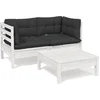 Image de vidaXL - 3-delige - Loungeset - met - antracietkleurige - kussens - grenenhout