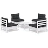 Image de vidaXL - 5-delige - Loungeset - met - antracietkleurige - kussens - grenenhout