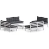 Image de vidaXL - 9-delige - Loungeset - met - antracietkleurige - kussens - grenenhout