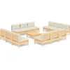 Image de vidaXL - 13-delige - Loungeset - met - crèmekleurige - kussens - grenenhout