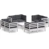 Image de vidaXL - 9-delige - Loungeset - met - antracietkleurige - kussens - grenenhout