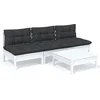 Image de vidaXL - 4-delige - Loungeset - met - antracietkleurige - kussens - grenenhout