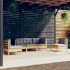 Image de vidaXL - 5-delige - Loungeset - met - grijze - kussens - massief - grenenhout