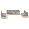 Image de vidaXL - 7-delige - Loungeset - met - grijze - kussens - grenenhout